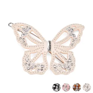 Pince à Cheveux Papillon en Acétate avec Strass Pince Latérale Ajourée Accessoires de Coiffure Mode Femme