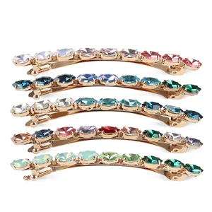 Pince à Cheveux à Ressort en Alliage de Strass Élégante pour Femmes Épingle à Cheveux en Cristal Dégradé Accessoires de Coiffure