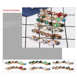 Set de barrettes à cheveux géométriques en cristal coloré en six teintes variées