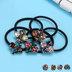 Elastico per Capelli in Lega con Strass Moda Elegante Anello per Capelli Elastico in Cristallo Geometrico per Donna Copricapo