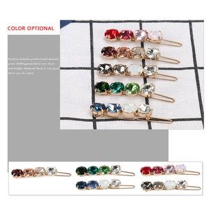 Chic spring hair clip set featuring colorful crystals on a durable metal base