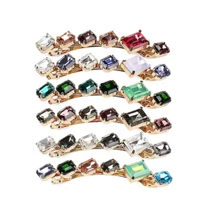 Pince à Cheveux Géométrique en Strass Alliage Cristal Barrette à Ressort Épingle à Cheveux Rétro pour Femmes Quotidien Fête Accessoires de Cheveux Élégants
