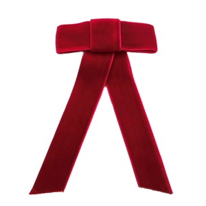 Barrette à Cheveux Femme Vintage Noeud Velours Long Ruban Pince à Ressort Accessoires Cheveux Élégants Couleur Unie Fait Main