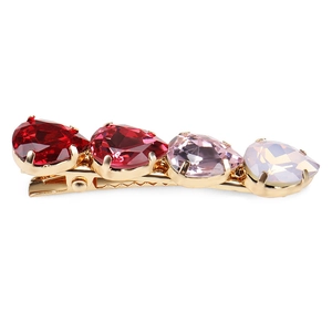 Barrette à cheveux minimaliste en cristal avec strass en dégradé de quatre couleurs
