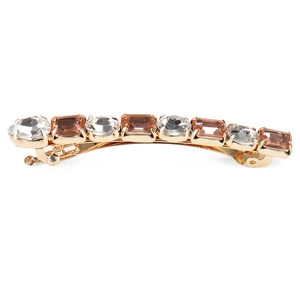 Eleganter Haarclip aus Goldlegierung mit transparenten und champagnerfarbenen Kristallen