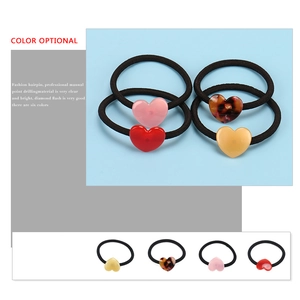 Elastici per capelli in acetato a forma di cuore per donna in vari colori vivaci e lucidi