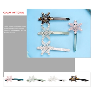 Sparkling snowflake hair clips set with pearls and crystals in four elegant colors
