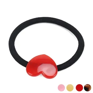 Elastico per Capelli a Forma di Cuore in Acetato di Cellulosa Porta Coda di Cavallo Stile Coreano Accessori per Capelli Moda Donna Gioielli