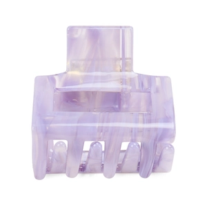 Detailed view of lavender marble acetate hair claw clip with rectangle hollow design
