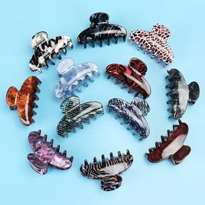 Pince à Cheveux Élégante en Acétate pour Femme Mode Motif Marbre Écaille de Tortue Barrette à Cheveux Outil de Coiffure