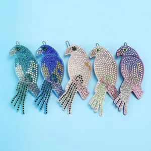 Fermaglio per Capelli a Forma di Pappagallo in Acetato di Francia con Strass Fatto a Mano Animale Uccello Accessori per Capelli Donna