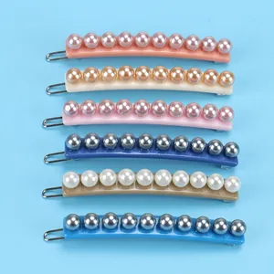 French Retro Cellulose Acetate Artificial Pearl Hair Clip Elegant Rectangle Barrette Fashion Fringe Clip For Women Daily Wedding Jewelry