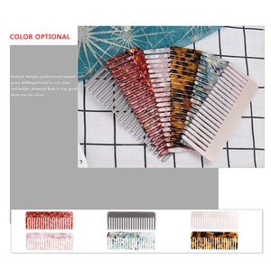 Handcrafted acetate hair comb set in tortoiseshell and marble patterns for women