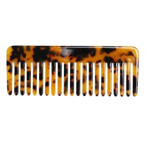 Classic tortoise shell pattern acetate wide-tooth hair comb for stylish women and girls