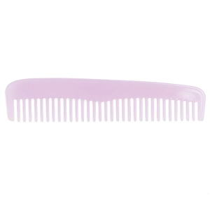 Macro view of lavender marble pattern hair comb featuring fine teeth and resin texture