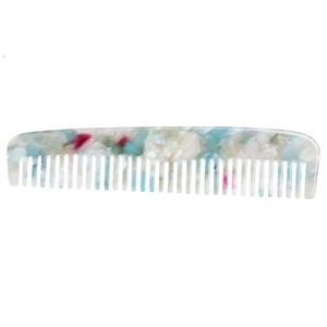 Elegant marble pattern acetate hair comb with anti-static design and smooth colorful finish