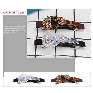 Barrettes à ressort en acétate avec strass pour femmes, accessoires cheveux vintage