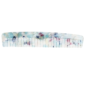 Elegant acetate hair comb with colorful marble pattern for professional styling