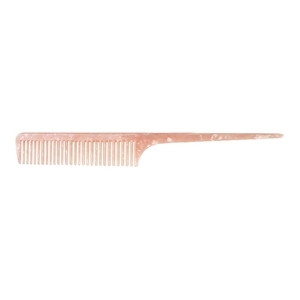 Pink marble acetate tail comb for salon hair styling and precision sectioning