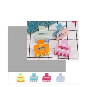 Korean Style Acetate Geometric Hollow Hair Claw Clip Candy Color Blocking Rectangular Hairpin Hair Accessories For Women
