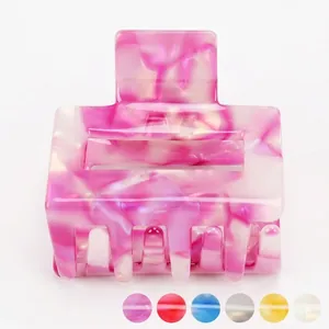 Geometric Hollow Acetate Hair Claw For Women Marble Pattern Hair Clip Square Hairpin Fashion Hair Accessories For Daily