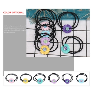 Elastici per capelli a margherita in acetato con strass brillanti in sei colori