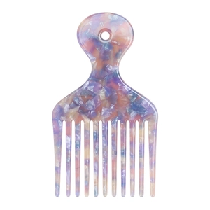Colorful marble acetate wide-tooth pick comb for curly hair and hair styling