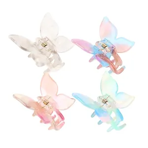Pince à Cheveux Papillon Dégradé Irisé en Acétate de Cellulose Fait à la Main Petite Barrette Élégante Accessoires de Cheveux pour Femmes