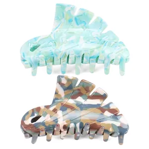 Large Cellulose Acetate Hair Claw Clip Marble Tortoise Shell Pattern Nonslip Strong Hold Hair Clamp Women Daily Styling