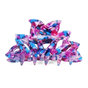 Floral pattern acetate hair claw clip with colorful oil painting texture for women