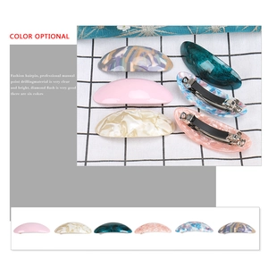 6-piece set of stylish acetate hair clips in assorted marble and floral arch designs