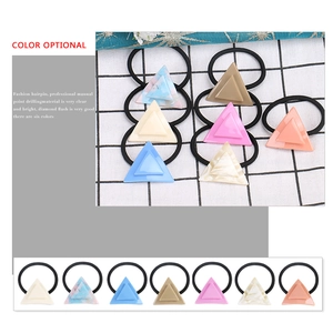 Fashionable geometric triangle acetate hair ties in various colors with high elastic bands