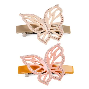 Eleganter Schmetterling Haarklammer Aus Zelluloseacetat Mit Strass Dekorative Federhaarklammer Haarschmuck Für Damen