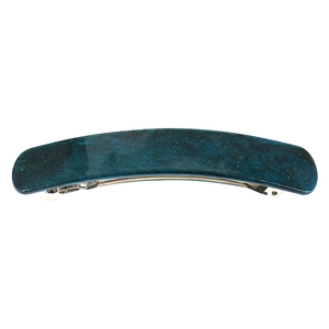 Macro detail of the 10.4cm acetate hair clip showing dark teal marble texture and glitter