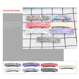 Sweet colorful acrylic acetate hair clips in various marble patterns for women