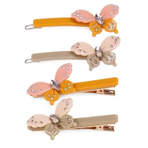 Elegant Acetate Butterfly Hair Clip Elegant Rhinestone Duckbill Frog Clip For Women Girls Fashion Hair Accessory