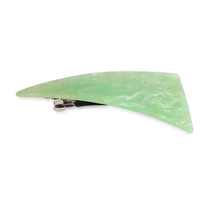 Minimalist green marble acrylic triangle hair clip with shimmering resin finish