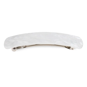 Fermaglio per capelli minimalista in acrilico marmo bianco con molla in metallo