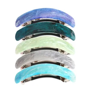 Acrylic Marble Texture Hair Clip For Women Geometric Spring Clip Large Ponytail Holder Forest Style Fashion Headwear Jewelry