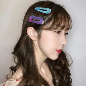 Minimalist acetate hair clip set featuring blue and purple starry sky texture patterns