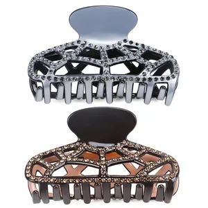 Pince à Cheveux en Acétate de Cellulose avec Strass Grande Géométrique Ajourée Accessoire de Coiffure pour Femme