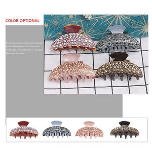 Elegant rhinestone acetate hair claw clips in assorted vintage colors for women