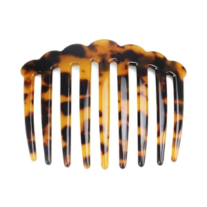 Classic tortoiseshell acetate hair comb with 10 teeth for women's elegant updos