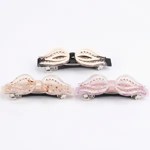 Pince à Cheveux Aile de Papillon en Acétate Fait Main Élégante Barrette à Ressort Strass Nœud Accessoires Cheveux Femme