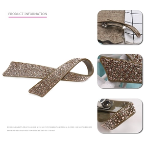 Barrette à cheveux nœud en acétate avec strass champagne et pince à ressort en métal