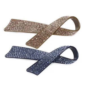 Pince à Cheveux Nœud en Acétate Élégante Avec Strass Scintillants Ruban de Luxe Clip à Ressort pour Femme Coiffure Mode