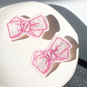 Barrettes à cheveux mignonnes en acrylique nacré rose pour filles, lot de deux accessoires