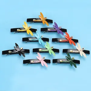 Elegant Acetate Dragonfly Hair Clip With Rhinestone Vintage Fashion Spring Clip For Women Girls Hair Accessories Jewelry