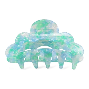 Minimalist hollow hair claw clip with colorful marble stone pattern for summer styling