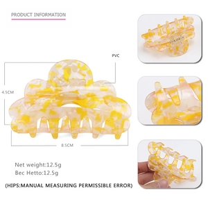 Minimalist 8.5cm tortoise shell PVC hair claw clip for women featuring hollow-out design